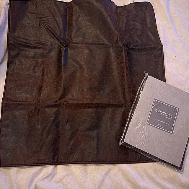 2 Croscill Plateau Euro Shams Brown Faux Leather Rustic Santa Fe Aztec Farmhouse