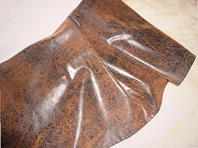 CROSCILL PLATEAU YOSEMITE SANTA FE FAUX LEATHER Rust Brown QUEEN BEDSKIRT 14”