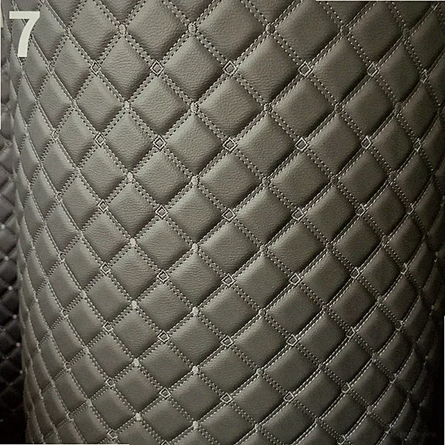 DIY Faux Leather Fabric Diamond Thick Quilted Sponge Back Car Interior Material