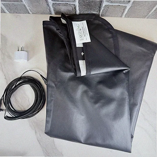 Earthing Grounding Mattress Cover Twin XL Black Conductive with Cord & US Plug