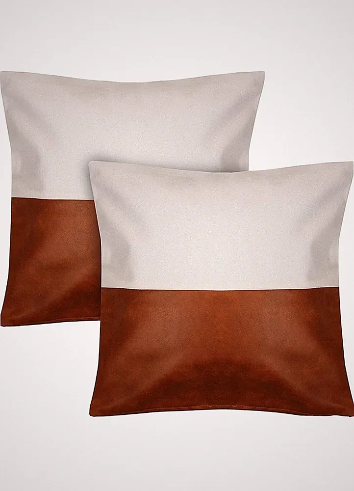 Faux Leather Pillow Throw Cover 18x18 Inches Cushion Couch Covers - Pillowcases