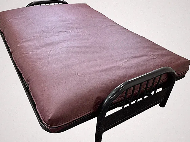 Full Burgundy Leather Vinyl Futon Cover, Mattress Protector Encasement Slipcover