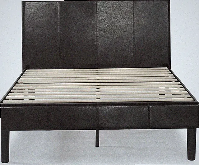 Gerard California King Faux Leather Platform Bed Frame - Easy Assembly, No Box S