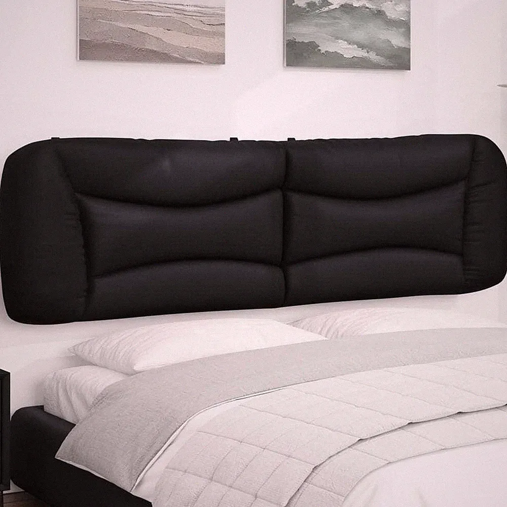 Headboard Cushion "Hvar" Black 72" Faux Leather