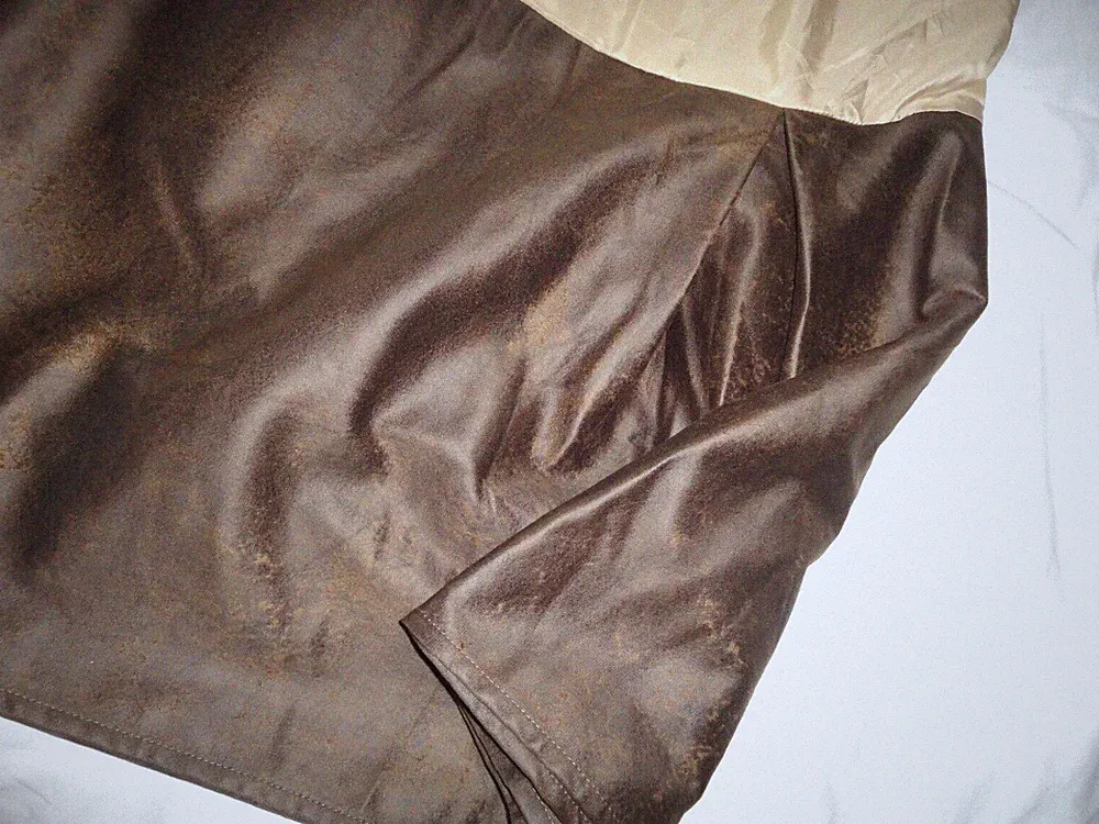 HI END PASEO ROAD FAUX LEATHER BROWN SUEDE SOUTHWESTERN King BEDSKIRT 18" SPLIT