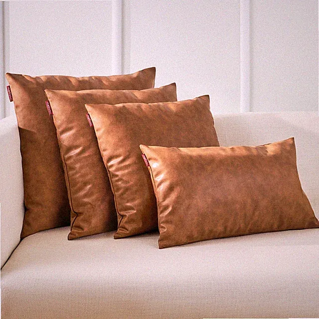 Mellanni Decorative Faux Leather Throw Pillow Covers, All sizes