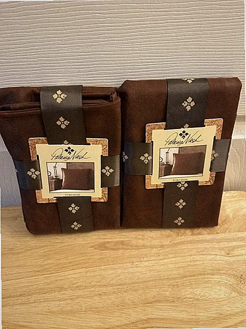 NIP Patricia Nash Brown Faux Leather Euro Shams