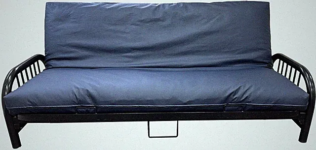 Queen Navy Blue Leather Vinyl Futon Mattress Covers, Bed Slipcovers 6x 60x 80