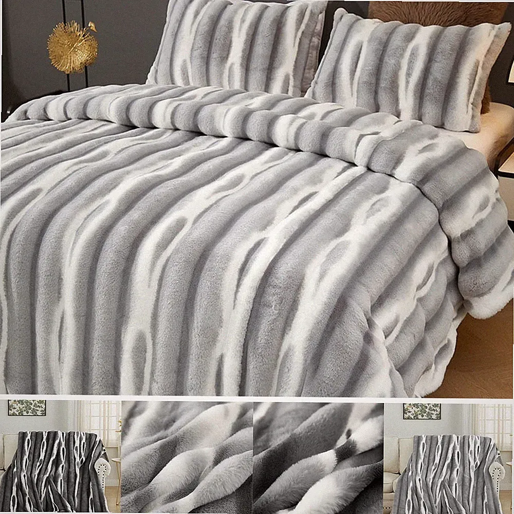 Thick Warm Blanket Luxurious Fluffy And Comfortable Faux Leather Throw Blanket