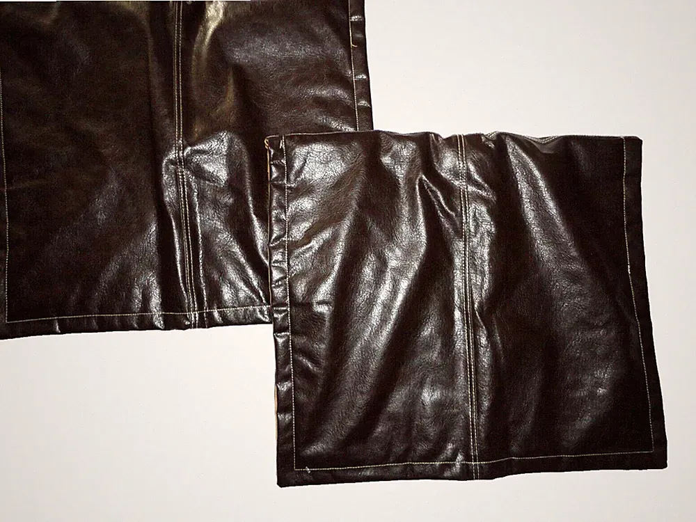 VERATEX SEQUOIA SOUTHWESTERN FAUX LEATHER (2) KING PILLOW SHAMS 20X36