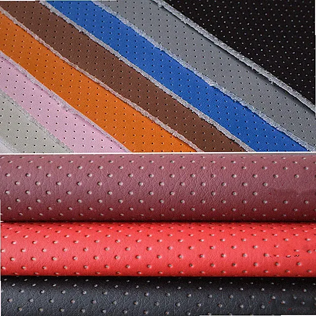 Vinyl Faux Leather Fabric Perforated Sponge Quilted Car Upholstery Materials Sew