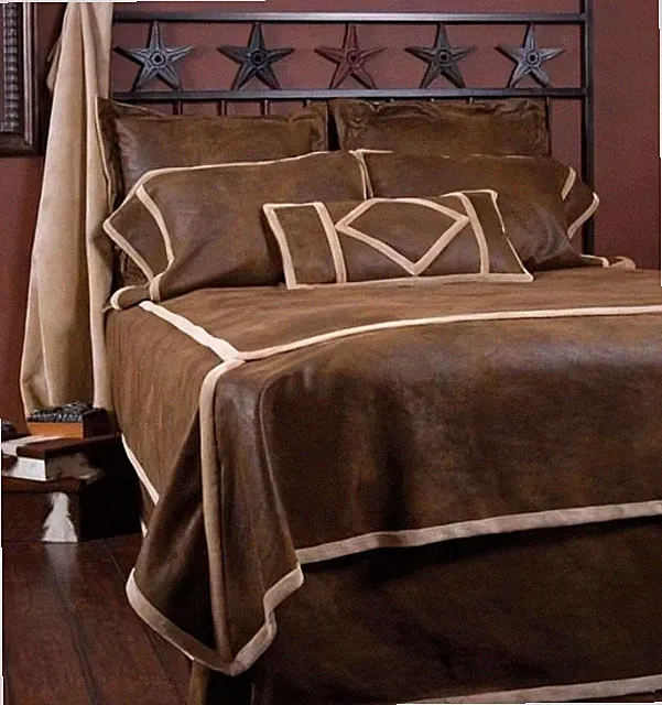Western Faux Suede Comforter Set Queen