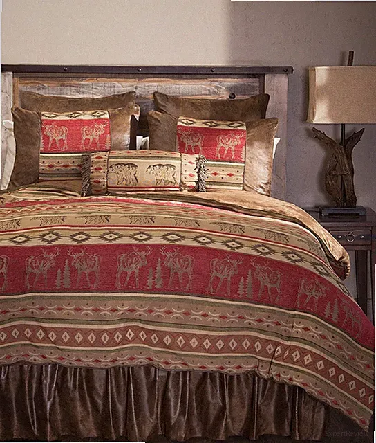 Woven Chenille 5-Piece Rustic Bedding Comforter Set, Adirondack, Full/Queen
