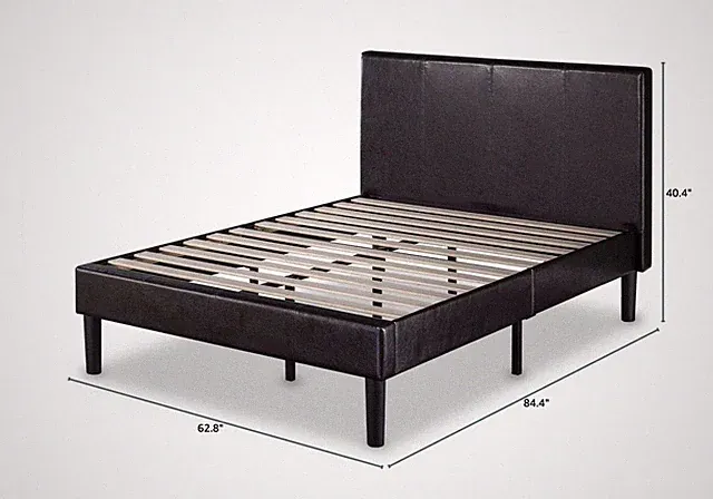 ZINUS Jade Faux Leather Upholstered Platform Bed Frame / Mattress Foundation